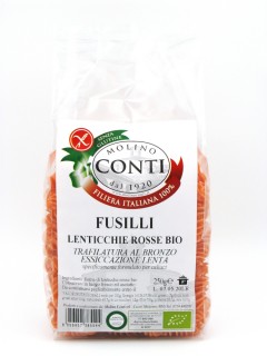 Organic red lentil fusilli